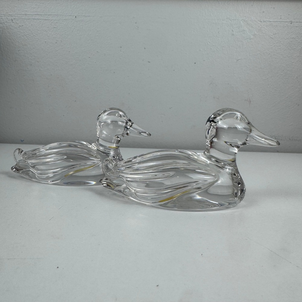 Princess House Crystal Ducks Set 2 Lead Crystal West‎ Germany Figurines